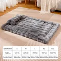 Gray plush pet blanket size chart with weight capacity from 5kg up to 32.5kg - S / Gray