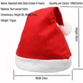 Children's red and white glowing Christmas hat with cartoon design made of soft fabric - Christmas Non-woven Hat for Kids