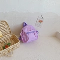 Cute purple toddler mini backpack for girls featuring a decorative GIRL CATS rubber patch - Purple