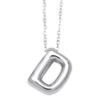 Collier en argent poli avec un pendentif en forme de lettre D style ballon gonflé - Lettre D