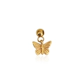 Minimalist golden butterfly pendant charm made of polished stainless steel for DIY jewelry - D06-Butterfly Style