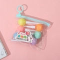 6-piece lollipop shaped highlighters set in a clear zipper bag for student gifts - Lollipop