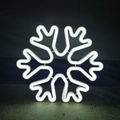 Neon snowflake decoration light in bright white glow for festive wall room decor - White Hexagon Snowflake