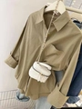 White quilted cosmetic bag with gold chain strap paired with blouse and jeans - S / Khaki