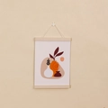 Colgador de póster magnético de madera clara minimalista con arte botánico abstracto - 21cm / Roble