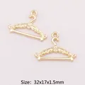 Goldener Kleiderbügel-Anhänger XK2971# für DIY-Schmuck, Größe 32x17x1,5mm - XK2971# (Mini Gold) / 32x17x1.5mm