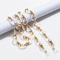 Cadena bohemia para gafas en acrílico blanco y dorado con enganches de silicona - Color 3 (Blanco)