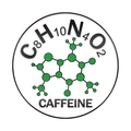 Enamel lapel pin with green caffeine molecule structure and chemical formula design - Caffeine Molecule Style (XZ7448)