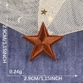 Brown star embroidery patch 2.9cm with self-adhesive backing for clothing decor - Brown