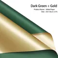 Gilded paper bouquet wrap in dark green and gold metallic finish, 56x56cm sheet - Dark Green + Gold