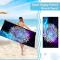 Detail of quick-drying microfiber beach towel with 3D mandala print for beach travel - 150*75cm-250g / Mandala Starry Sky