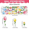 Oster-Fensteraufkleber-Set mit bunten Eiern und Hasen für die Partydekoration - Osterei Blumen Schmetterling Stil (CT26Y80133T_R) / 90*30cm