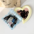 Elastic black hair ties for children in heart shaped plate and cartoon package - Black