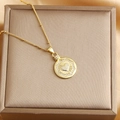 18k gold plated heart pendant necklace with white zircons on a jewelry box - Gold (White Zircon)