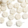 19mm pearlescent cream white acrylic flower beads for DIY jewelry making and crafts - Approx. 19mm (4 Pcs/Pack) / Beige