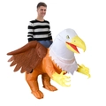 Funny inflatable eagle costume for adults, orange body with brown wings for party events - Riding A Giant Eagle / One Size