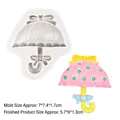 Silicone umbrella mold with bow details for DIY fondant cakes and chocolate decorating - 4# Umbrella / Gray