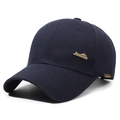 Casquette de baseball en sergé bleu marine avec emblème doré et visière courbée - Réglable / Bleu marine