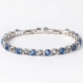 6mm blue and white round cubic zirconia tennis bracelet with silver-tone prong setting - Blue & White Zirconia Silver Tone