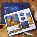 Set regalo cancelleria Van Gogh Notte stellata sul Rodano con taccuino e spille art - Notte Stellata Set Segnalibri