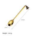Golden 304 stainless steel Christmas spoon featuring a green Christmas tree pendant - Gold Christmas Tree