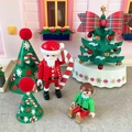 Christmas cake decoration set with Santa, elf, and miniature tree figurines - Christmas Accessories DIY Kit