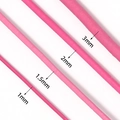 Pink genuine leather cords for jewelry making in 1mm 1.5mm 2mm 3mm thickness options - Rose Red