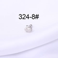 16G silver stainless steel pineapple stud earring with clear crystals and screw back ball - Pineapple Style (324-8#)