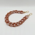 Dusty pink marble acrylic bag chain strap with gold metal lobster clasps for DIY purses - 37cm / Pink & White