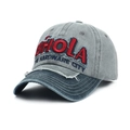 Berretto da baseball vintage lavato con ricamo BHOLA e dettagli in stile invecchiato - Regolabile / Grigio