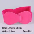 Fashionable rose red elastic wide waist belt with leather buckle, length 70cm and width 5.8cm - 70cm / Rose Red