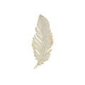 Elegant gold feather brooch with shimmering white cubic zirconia pave setting for women - Large Feather Gold