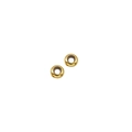 Detail of two golden stainless steel spacer beads for DIY jewelry making on white background - Rubber-filled Bead Style (mp330) / Gold