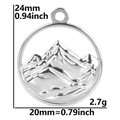 Ciondolo montagna in argento dettagliato con dimensioni 24mm per 20mm e peso di 2,7g - Ciondolo / Ciondolo Argento