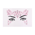 Pink rhinestone facial jewels stickers for festival makeup decorations on white card - Pink
