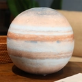 Spherical 3D Jupiter plush pillow with realistic cloud textures on a wooden surface - Keychain 7.5cm / Jupiter
