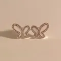 Feine Schmetterling-Ohrringe in Silber mit funkelnden Kristallen und filigranem Design - Silber Weiß (PDE2165)