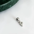Polished silver letter P pendant charm with a slider bead connector for DIY necklaces - Letter Pendant (P) / Silver