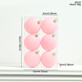 Set of 6 pink flocked 6cm Christmas balls in transparent gift packaging with dimensions - Set of 6 / Pink