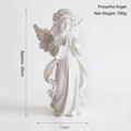 Statue d'ange en prière blanc moderne pour déco, hauteur 30cm, détails d'ailes en résine - Ornement Ange de Prière (30CM Blanc Pur)