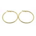 Grandi orecchini a cerchio dorati minimalisti in acciaio inossidabile per donne - 2x30mm / Oro