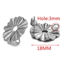 Silver flower stud earring finding 18mm diameter with 3mm hole for DIY jewelry making - Steel B (18MM)