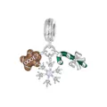 S925 sterling silver Christmas charm with gingerbread man, snowflake and candy cane - Gingerbread Man Set (BSC941)