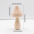Unfinished wooden mushroom toy 7.1cm height with dimensions for DIY painting craft - (33×72mm) Pointed Head Mushroom