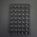 Black square double-sided silicone suction cup pads arranged in 5x10 matrix adhesive sheet - Double Sided 24 Holes / Black