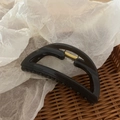 Pinza per capelli nera cava classica per capelli folti in un cestino di vimini - Grigio-nero