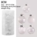 30er-Set 6cm Weihnachtskugeln mit Federn und Pailletten in Zylinderverpackung - 6cm 1 Eimer (30 Bälle) / Weiß