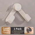 Creamy white stainless steel folding pot lid rack with suction cup wall mount design - 1 Piece / Cream