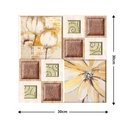 Self-adhesive PVC wall sticker with yellow floral and geometric patterns, 30x30cm size - 549-Colorful Floral Patchwork