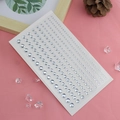 Self-adhesive silver acrylic rhinestone stickers with various sizes for eye makeup - White Linked Rhinestone Stickers